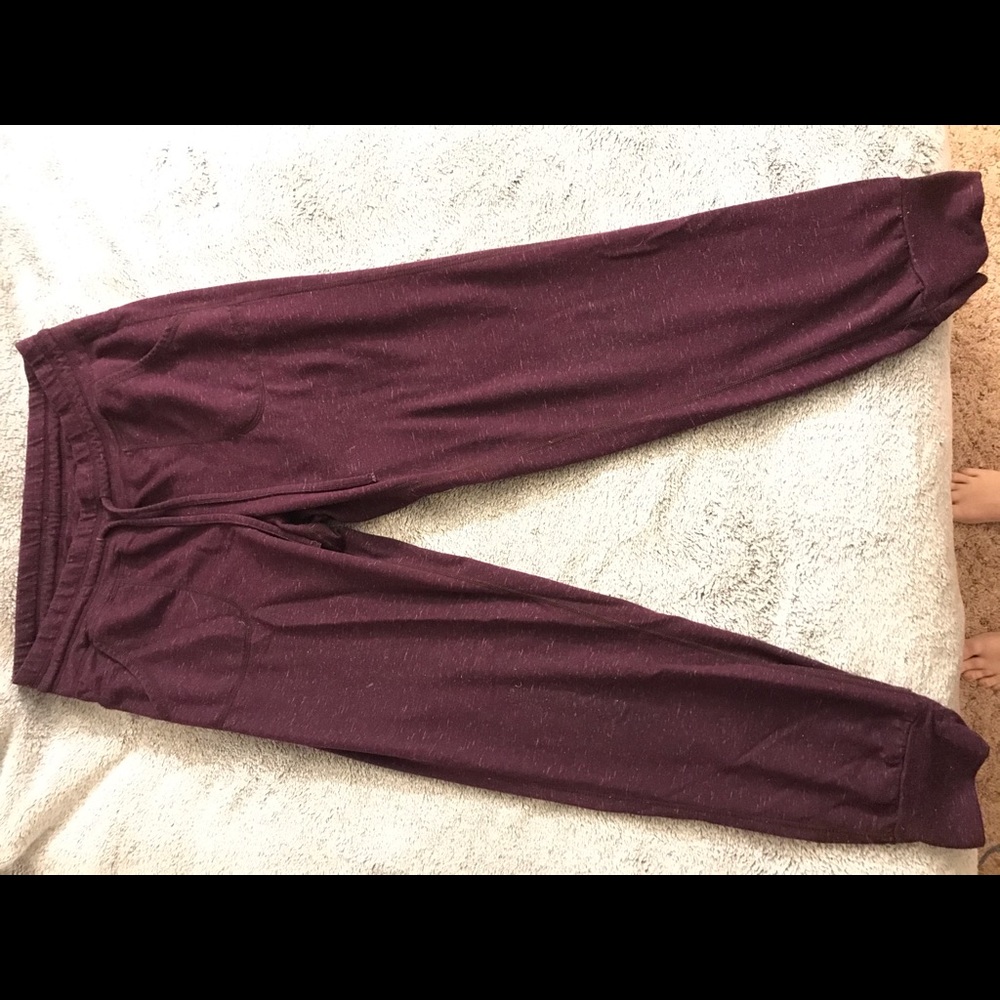 Soft maroon colored joggers